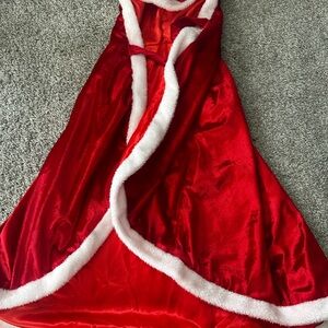 Red Santa Cape with White Trim